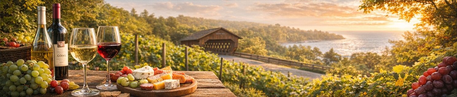 Wine tasting and Covered Bridge Tours by Lake Erie